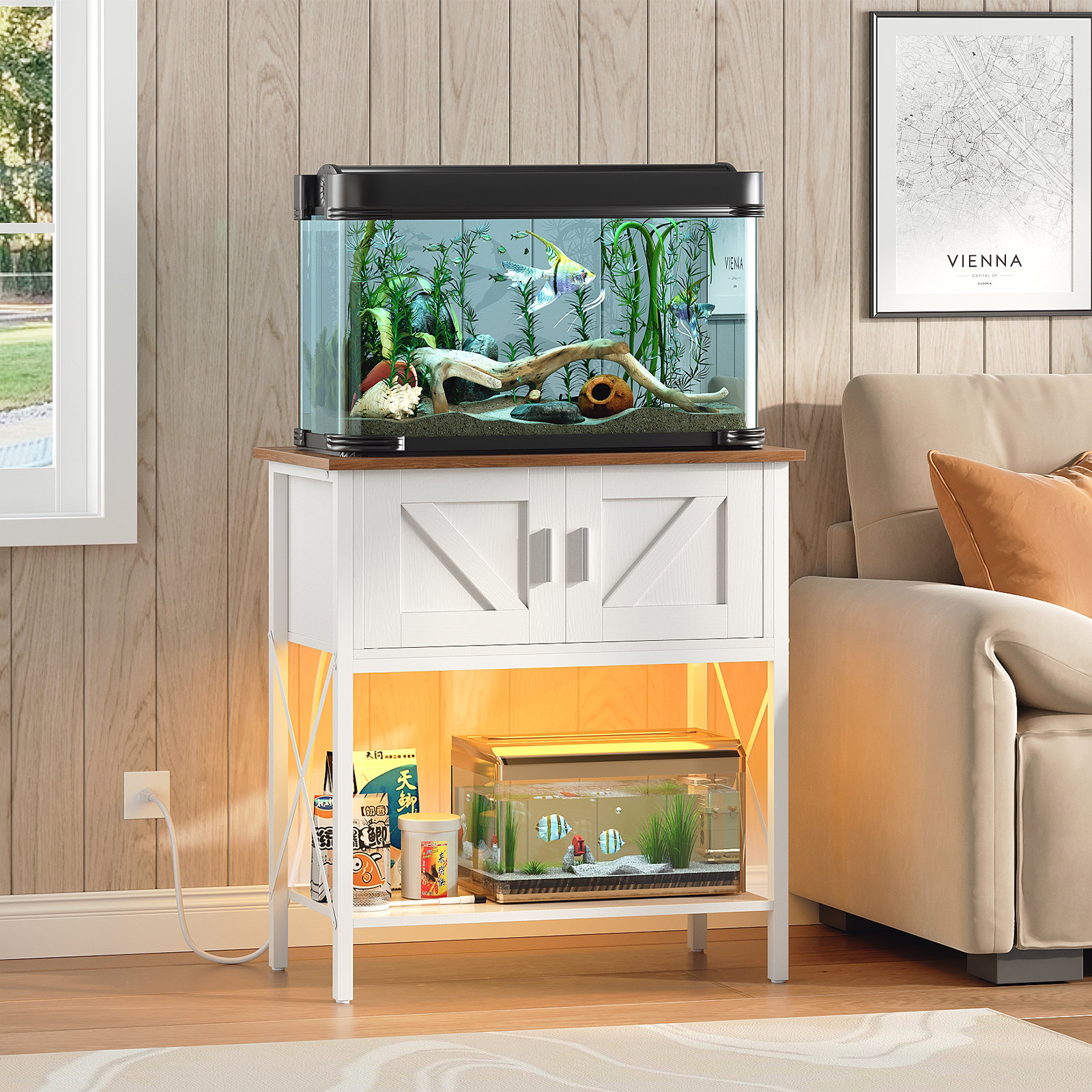 Tucker Murphy Pet™ Habbe 20 Gallon Aquarium Stand Fish Tank Stand